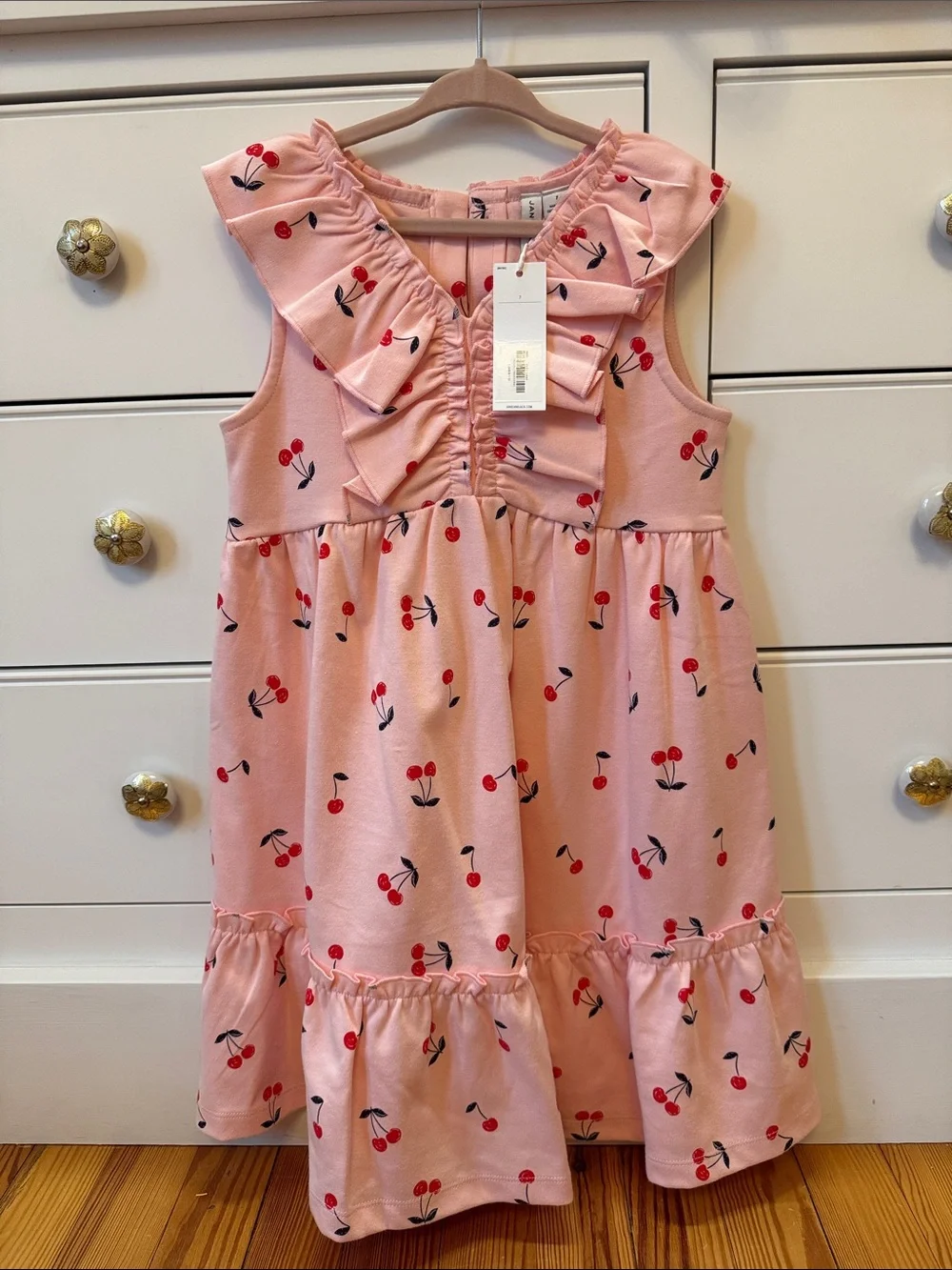 Janie and Jack Pink Cherry Ruffle Sundress